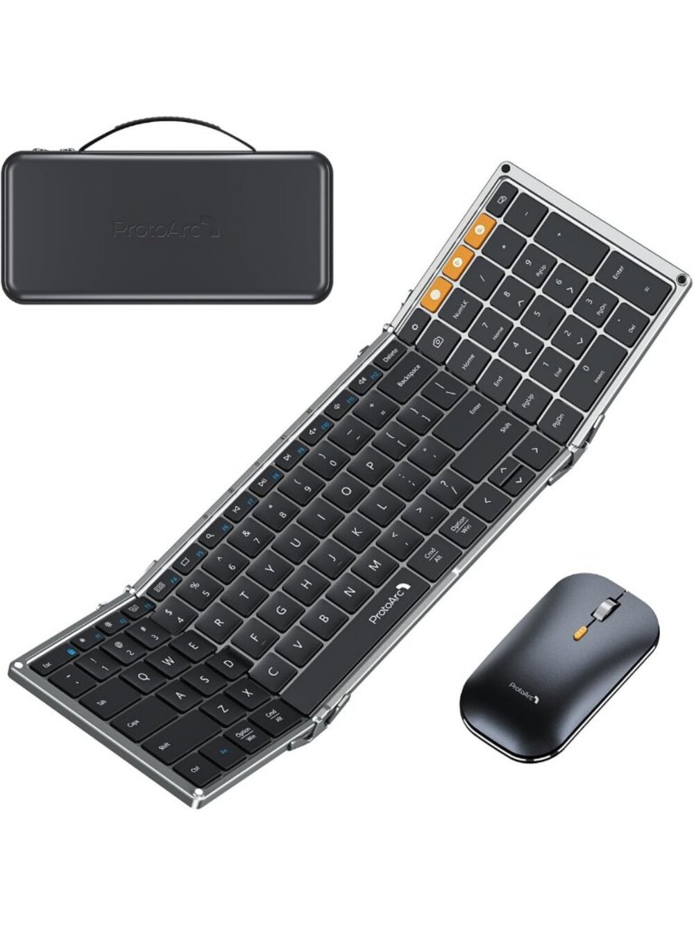 Compact Foldable Keyboard & Mouse Combo for Travel - Portable Gray Set